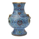 CLOISONNE BALUSTER 'LOTUS' VASE LATE QING DYNASTY the baluster sides decorated with scrolling