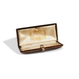 A 19TH CENTURY CARTIER JEWELLERY BOX Brown leather with gold embossed decoration, push button