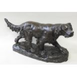 THOMAS FRANCOIS CARTIER (FRENCH 1879-1943), LE SETTER, dark brown patination, signed T.Cartier,