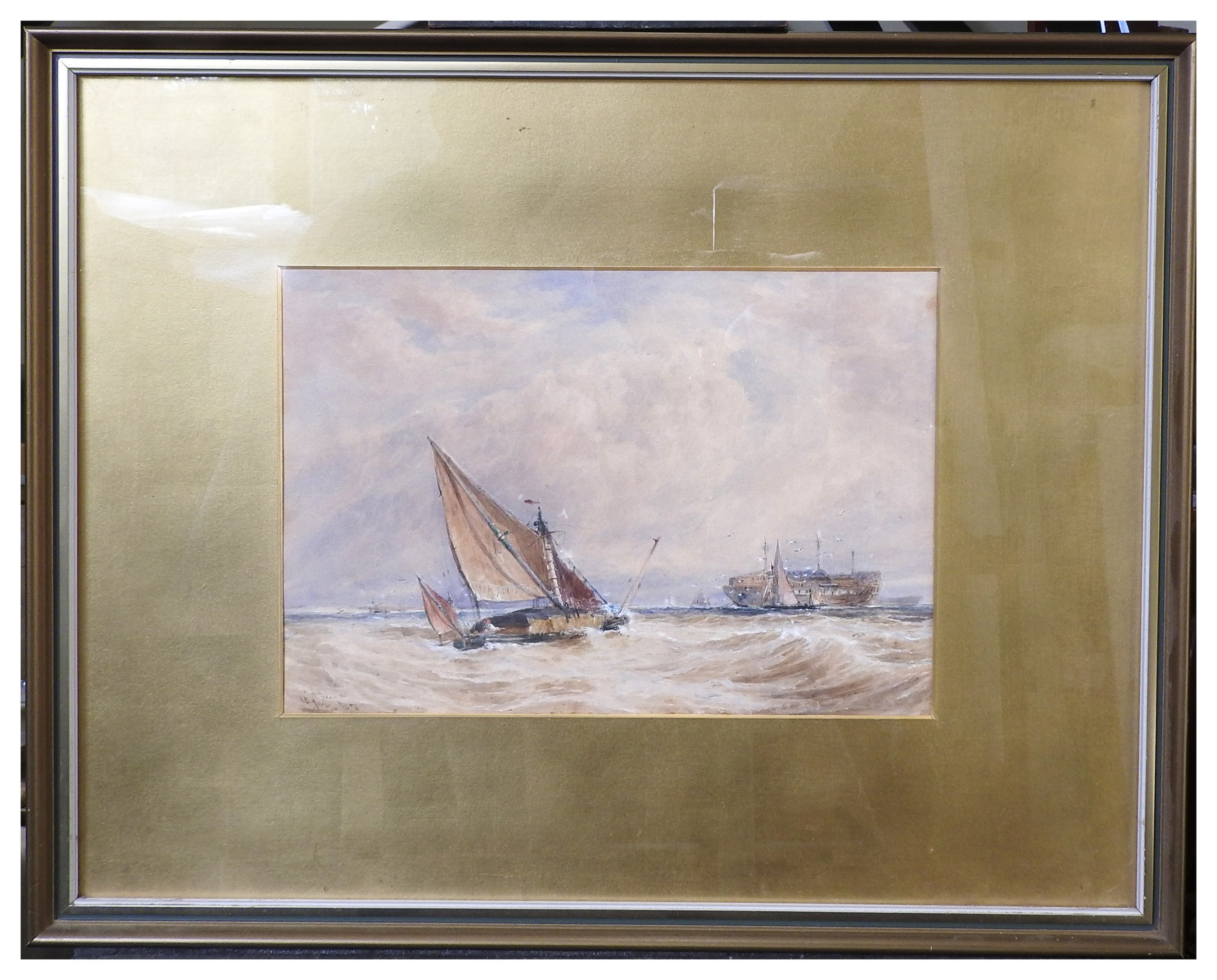 THOMAS BUSH HARDY (1842-1897) 'ON THE MEDWAY' (1878) WATER COLOUR, signed titled and dated in