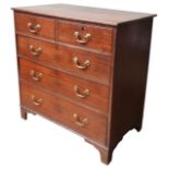 A GEORGE III OAK CHEST OF DRAWERS, CIRCA 1800, comprised of two short drawers over three long