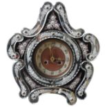 A VINTAGE KIENZLE WALL CLOCK, CIRCA 1930 ornate cartouche shaped front on a salt box case, the