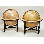 A SUPERB PAIR OF GEORGE III / GEORGE IV CARY'S 15 INCH LIBRARY GLOBES, DATED 1818 AND 1831