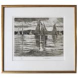 ROBERT CRAIG-WALLACE (1886-1969) ETCHING OF SAILING BOATS, signed and numbered 14/75 along bottom