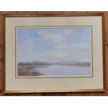 ROY PERRY (1935-1993) EAST ANGLIAN ESTUARY SCENE WATERCOLOUR, signed in lower right corner,  36 x 54