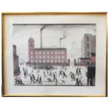 L.S LOWRY (1887-1976) 'MILL SCENE' PRINT, offset colour lithograph signed in pencil, one of 750 hand