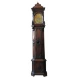 A BELGIAN TALL CASE CLOCK, LATE 18TH/EARLY 19TH CENTURY, eight day movement, 32 cm brass dial signed