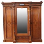 A FINE VICTORIAN SATIN WOOD COMPACTUM , CIRCA 1880, dentil moulded cornice with inset jasperware