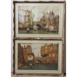 JAMES LAWSON STEWART (1841-1929) 'OLD LONDON BRIDGE' TWO WATERCOLOURS ON PAPER, depicting scenes