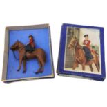 A VINTAGE MODEL OF QUEEN ELIZABETH II ON HORSEBACK BY TIMPO, CIRCA 1953, in original box 9 cm high