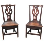 EIGHT GEORGIAN OAK PROVINCIAL CHAIRS, CIRCA 1800, the lot comprising of a set of six chairs, and two