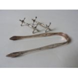 A PAIR OF SILVER TONGS BY PETER, ANNE AND WILLIAM BATEMAN, CIRCA 1802, bright cut decoration,