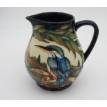 A KINGFISHER JUG BY PHILLIP GIBSON FOR MOORCROFT, CIRCA 2000