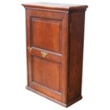 AN OAK CABINET, 19TH CENTURY the single panelled door enclosing two shelves and six small drawers,