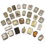 A COLLECTION OF TWENTY NINE VESTA CASES, EARLY 20TH CENTURY,  including three silver cases,