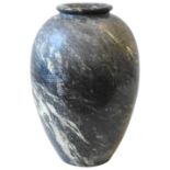 A LARGE CONTEMPORARY GRECIAN STYLE MARBLE URN 35 cm high