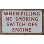 A VINTAGE CAST ALUMINIUM SIGN, CIRCA 1950, rectangular panel, impressed lettering reads 'When