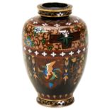 VERY FINE SMALL CLOISONNE VASE SEAL MARK OF THE ANDO COMPANY MEIJI PERIOD (1868-1912) the sides
