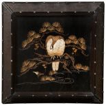 A JAPANESE EMBROIDERED SILK PICTURE OF AN EAGLE MEIJI PERIOD (1868-1912) finely worked in silk