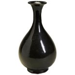 A CIZHOU WARE TYPE BLACK GLAZED PEAR SHAPED VASE JIN / YUAN DYNASTY the sides covered all over
