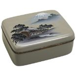 A JAPANESE CLOISONNE BOX AND COVER MEIJI / TAISHO PERIOD worked in wire and coloured wireless