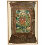 A PAINTED TIBETAN THANGKA OF GANESH  18TH / 19TH CENTURY distemper on cloth, depicting Ganesh