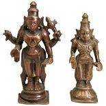 TWO BRONZE FIGURES OF KRISHNA INDIA, 18TH / 19TH CENTURY 12cm & 14cm high PROVENANCE: From a Private