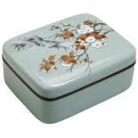 A FINE JAPANESE CLOISONNE BOX AND COVER MEIJI PERIOD (1868-1912) worked in silver wire and