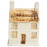 A 19TH CENTURY SALT GLAZE ENGLISH POTTERY MODEL OF A COTTAGE, with incised tile and brickwork 16