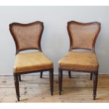 A SET OF TEN 19TH CENTURY CHAIRS, IN THE MANNER OF GILLOWS, with shaped balloon backs inset with