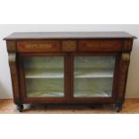 A REGENCY ROSEWOOD SIDE CABINET, CIRCA 1790, the rectangular top with moulded gadrooned edge,