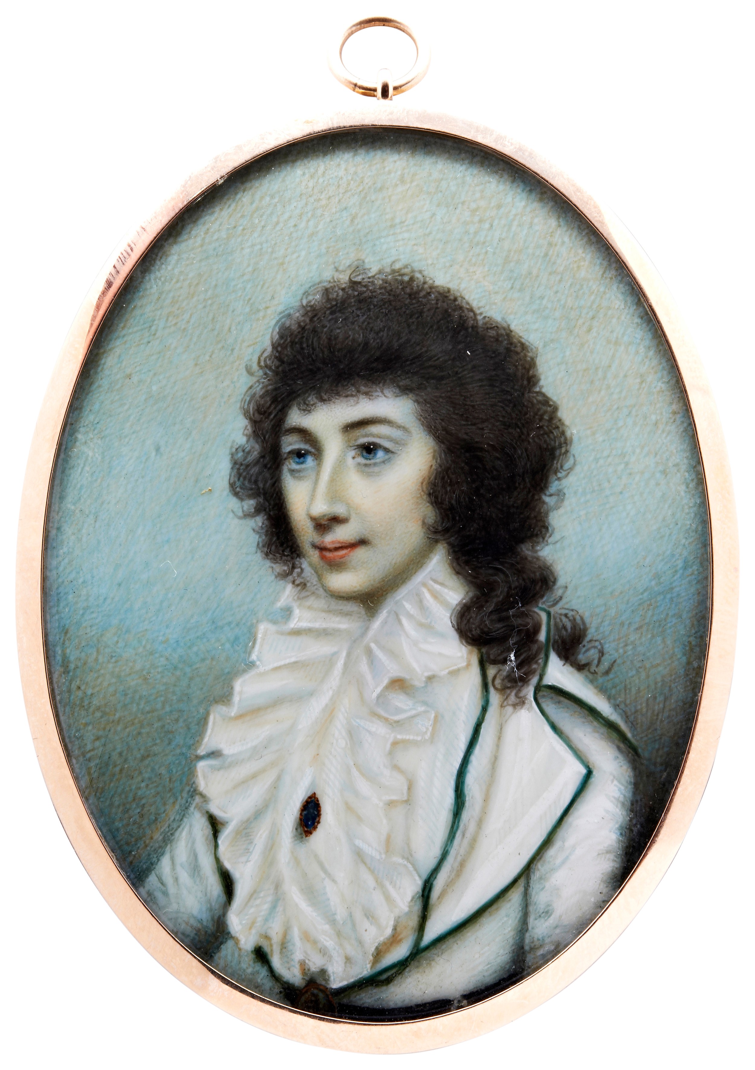 ATTRIBUTED TO SAMPSON TOWGOOD ROCHE, A LATE 18TH CENTURY PORTRAIT MINIATURE OF A LADY, wearing a