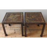 A PAIR OF COROMANDEL LACQUER SQUARE OCCASIONAL TABLES, LATE19TH/EARLY 20TH CENTURY, with chinoiserie