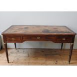 A FRENCH MAHOGANY BRASS MOUNTED BUREAU PLAT, LATE 19TH CENTURY, the moulded edge rectangular top