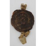 A QUEEN ELIZABETH I SECOND GREAT SEAL WAX IMPRESSION, LATE 16TH CENTURY, circular form, designed