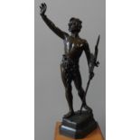 LUIS DOMENECH Y VICENTE (1873-) 'MESSAGER DE PAIX', CIRCA 1905, patinated bronze figure, signed on