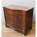 A FINE GEORGE III SERPENTNE CHEST OF DRAWERS, CIRCA 1780, shaped moulded edge top over four long