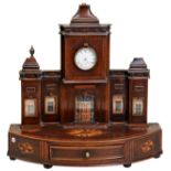 A GEORGE III MAHOGANY ARCHITECTURAL FORM WATCH STAND, CIRCA 1780, modelled as a stately hall ,