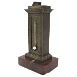 A FRENCH GRAND TOUR DESK TOP THERMOMETER, CIRCA 1802, modelled in cenotaph form with two books