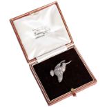 A DIAMOND AVOCET BIRD BROOCH CIRCA 1900 in flight, set throughout with old and rose-cut diamonds,