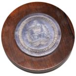 THE QUEENS SILVER JUBILEE TRUST DESK WEIGHT with a hallmarked embossed roundel London 1977 on a