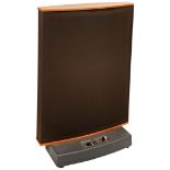 A QUAD ESL-63 ELECTROSTATIC LOUD SPEAKER IN TEAK TRIMMED CASE - Q 028587.   Untested. 93.5 x 66 cms