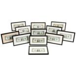 ELTON H. RULE: A GROUP OF TEN FRAMED AMERICAN ONE DOLLAR BILLS AND TWO TWO DOLLAR BILLS all signed