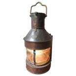A VINTAGE COPPER SHIP'S LANTERN, EARLY 20TH CENTURY, by Telford, Grier & Mackay, Glasgow,