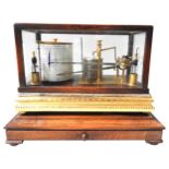 A SHORT & MASON BAROGRAPH, MID 20TH CENTURY, in a glazed oak case, with associated paperwork 20 x 30