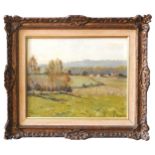 FERNAND QUIGNON (1854-1941) 'MATIN D'AUTOMNE, VIEVELLE' OIL ON BOARD, signed in lower right
