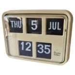 A RETRO GRAYSON COMMERCIAL 'FLIP' CLOCK, CIRCA 1982, rectangular form with rounded corners, cream