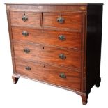A CONCH INLAY GEORGE III MAHOGANY CHEST OF DRAWERS