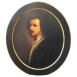A 19TH CENTURY PORTRAIT OIL PAINTING ON PANEL, CONTINENTAL SCHOOL, of moustachioed nobleman,