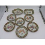 TWO CANTONESE FAMILLE ROSE DISHES AND SIX ASSOCIATED PLATES, QING DYNASTY, 19TH CENTURY, all